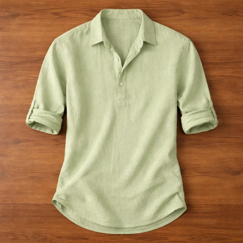 Effortless men's Carter Henley short sleeve shirt, comfortable for casual summer style & daily wear.