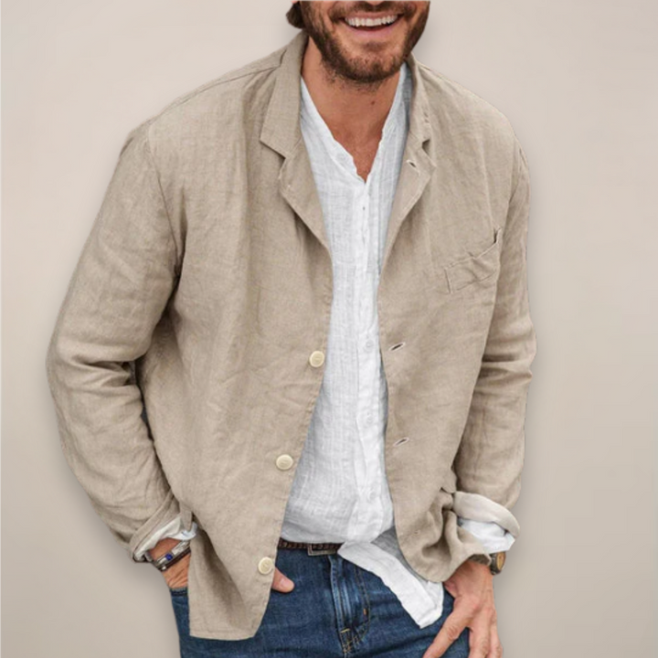 Men's casual blazer jacket in a relaxed fit for smart casual everyday style. Comfortable and versatile outerwear.