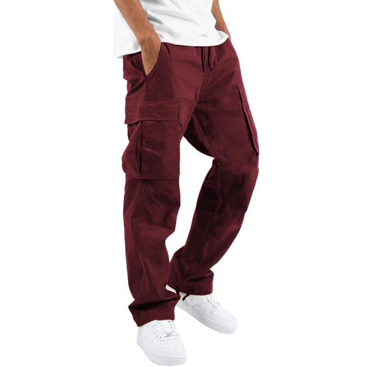 Men's straight leg cargo pants, fashionable & comfortable. Perfect for activewear or relaxed daily style.