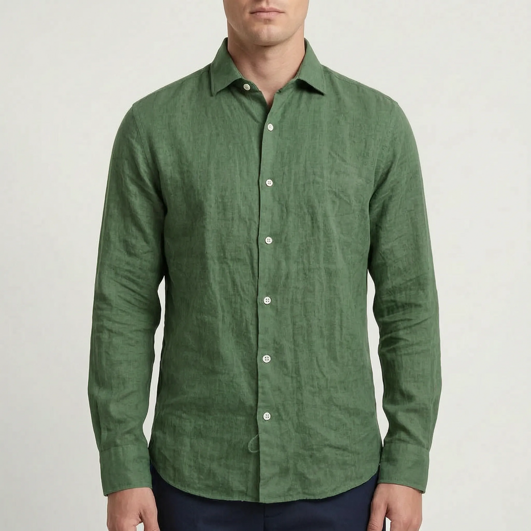 Stylish men's long-sleeve button-up shirt for a relaxed casual look, a versatile wardrobe staple.