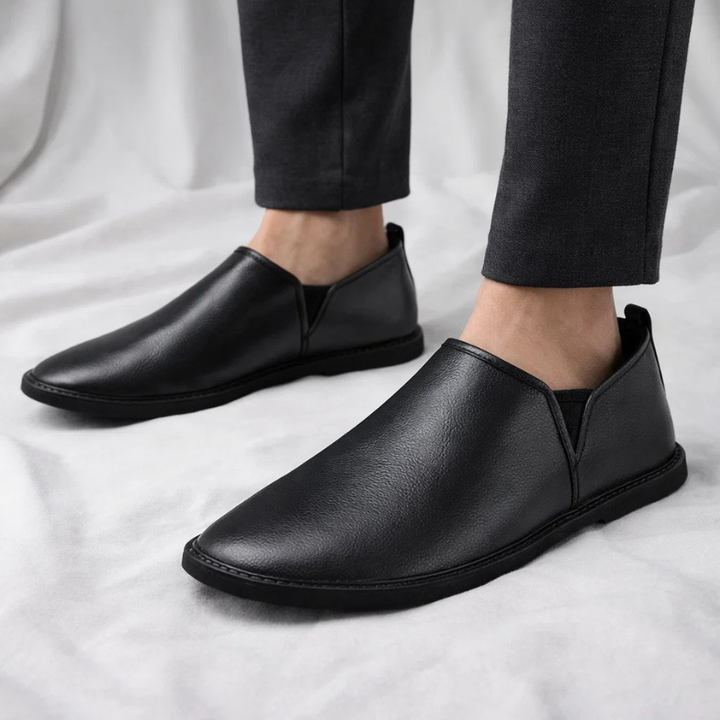Men's Chester slip-on loafers on feet, ideal casual shoes for comfortable everyday wear & effortless men's style.