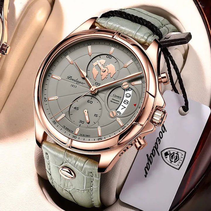 Durable men's analog wrist watch, water-resistant with a robust stainless steel build.