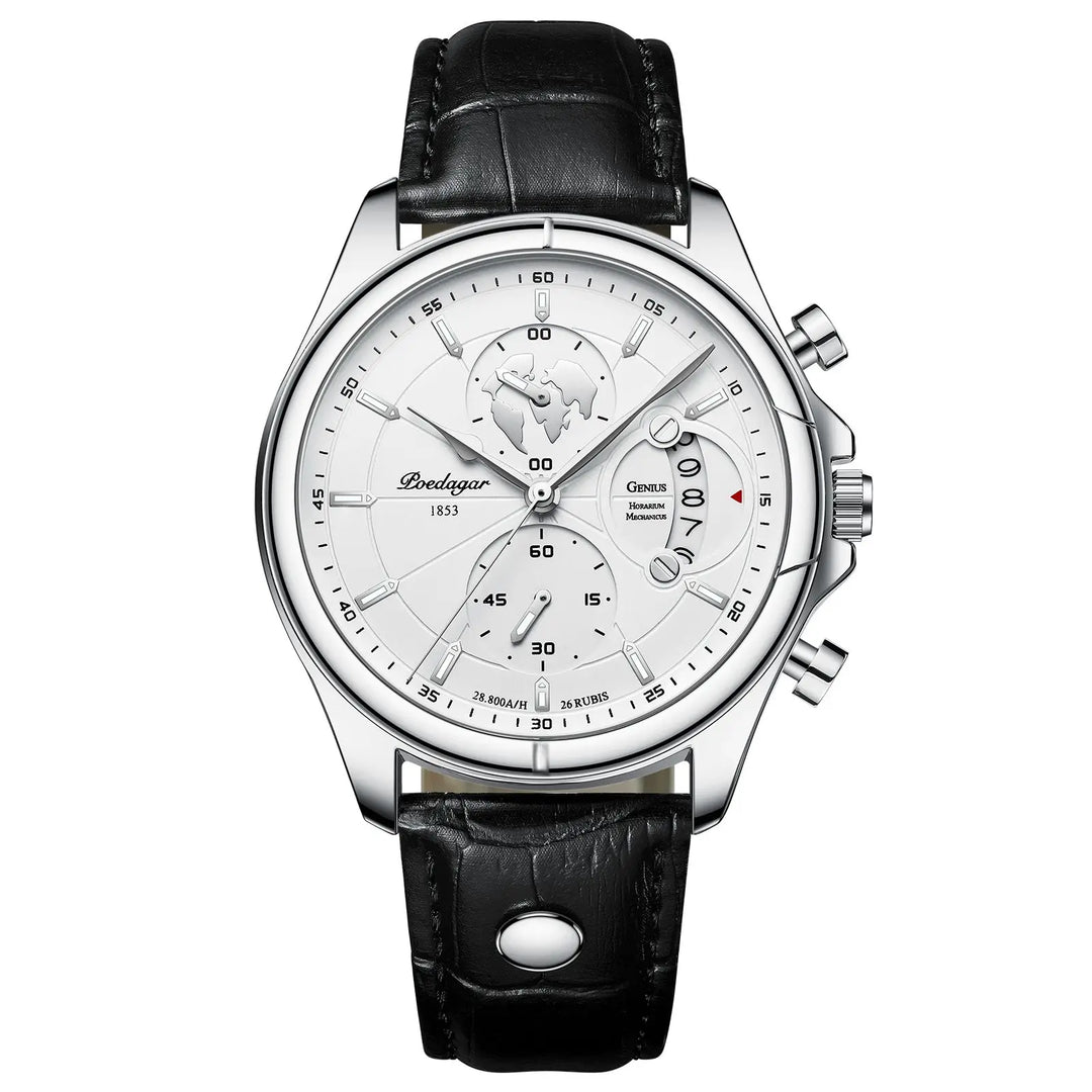 Sophisticated men's stainless steel analog watch, a classic, elegant wrist timepiece.