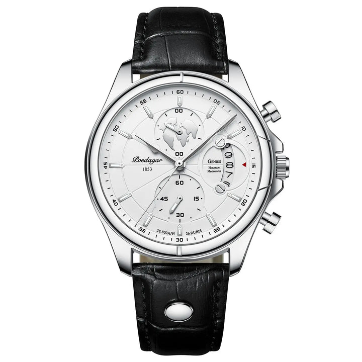 Sophisticated men's stainless steel analog watch, a classic, elegant wrist timepiece.