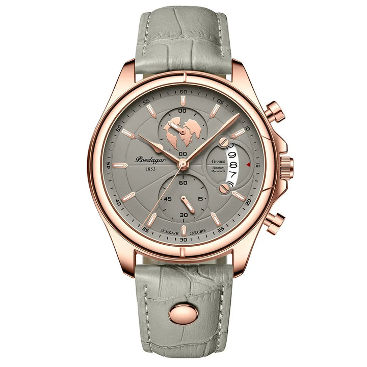 Men's durable stainless steel analog watch, classic, water-resistant, and stylish wrist timepiece.