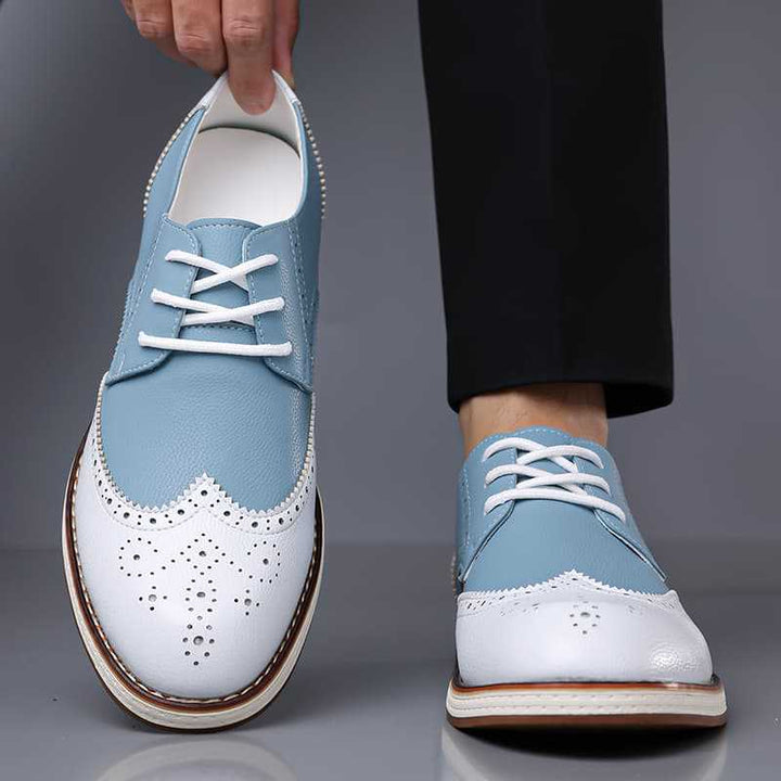Versatile men's brogue dress shoes, suitable for office, casual smart, and formal events.