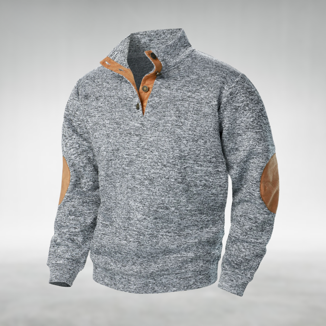 Warm men's classic jumper. Comfortable knitwear pullover, essential for timeless winter clothing & style.