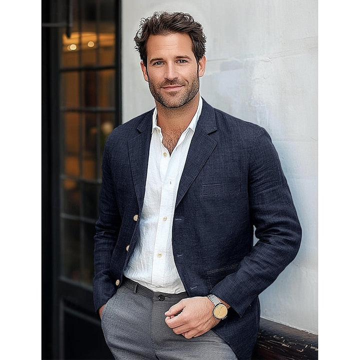 Men's classic lightweight blazer for smart casual style. Tailored fit for versatile business & everyday wear.