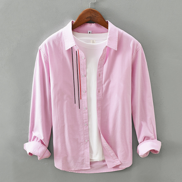 Stylish men's long-sleeve polo shirt, ideal for casual comfort. Versatile design for spring & fall everyday wear.