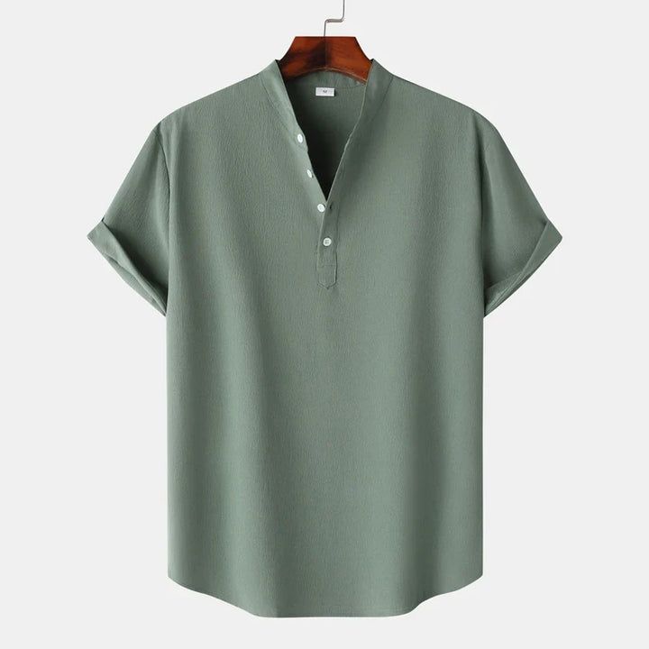 Men's classic long-sleeve Henley shirt in a comfortable, versatile design for everyday casual wear.