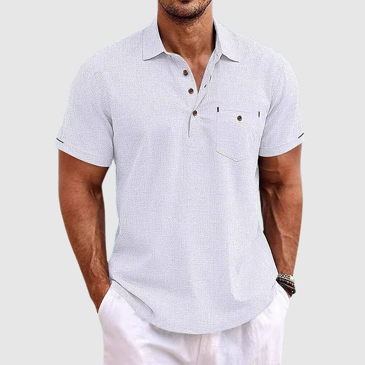 Versatile men's classic polo shirt with chest pocket, great for smart-casual everyday style.