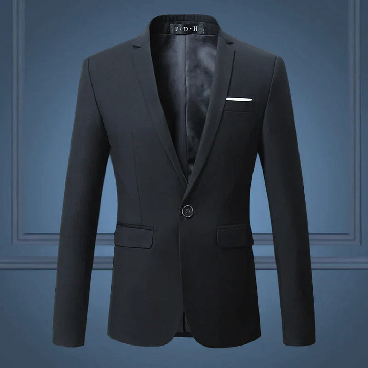 Sharp men's blazer, a classic single-breasted jacket offering tailored fit for formal and smart casual looks.