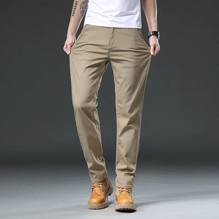 Black men's classic versatile pants, perfect for smart casual, office, or comfortable everyday wear.