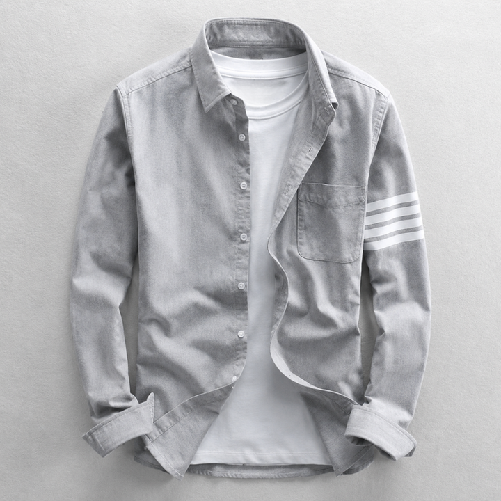 Versatile men's classic Oxford button-down shirt. Long sleeve, smart casual, everyday wear.