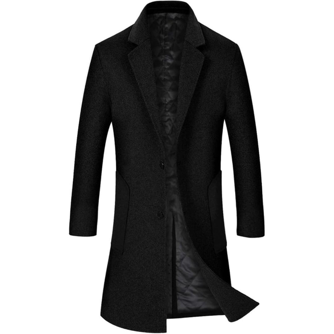 Pedro men's wool blend overcoat, a classic style trench coat for elegant winter fashion.