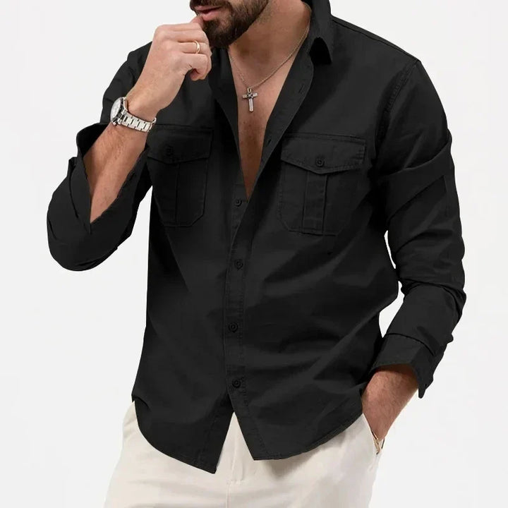 Men's performance top, Claymore tactical button-up, an essential quick-dry shirt for adventures.
