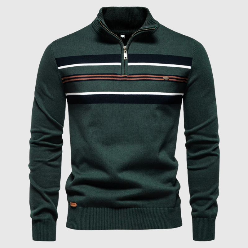 Men's coastal striped pullover sweater, perfect for casual everyday wear and men's fashion.