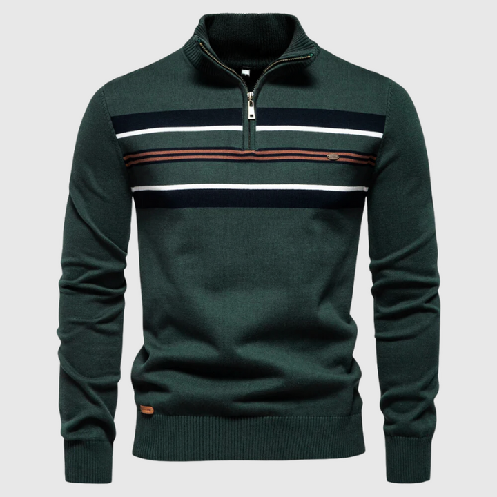 Men's coastal striped pullover sweater, perfect for casual everyday wear and men's fashion.