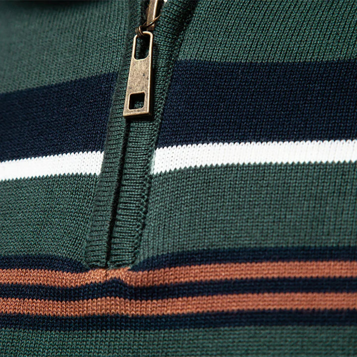 Men's everyday coastal striped pullover sweater, a comfortable casual wear and fashion staple.
