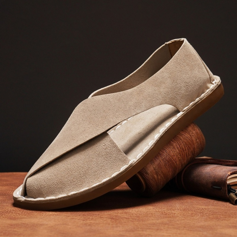 Men's comfortable cross-wrap slip-on sandals for casual summer wear.