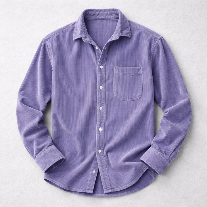 Soft men's ribbed long sleeve shirt, offering comfort & style for casual outfits. Essential everyday menswear.