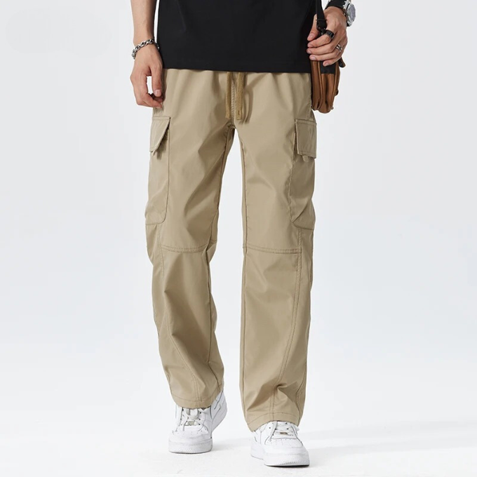 Soft, comfortable men's stretch cargo pants with flexible fabric for all-day wear.
