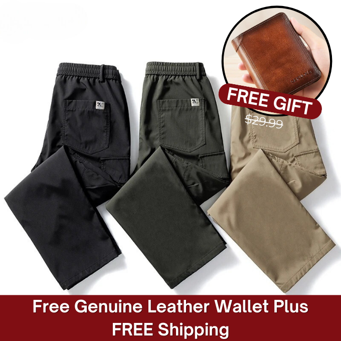Practical men's utility cargo pants with multi-pocket design, perfect for essentials.