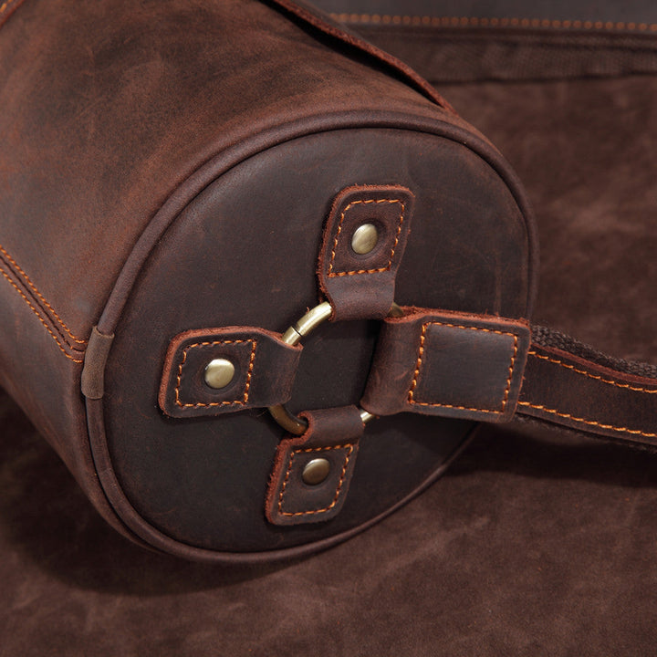 Bottom view of the durable Cooper men's genuine leather messenger bag, built to last.