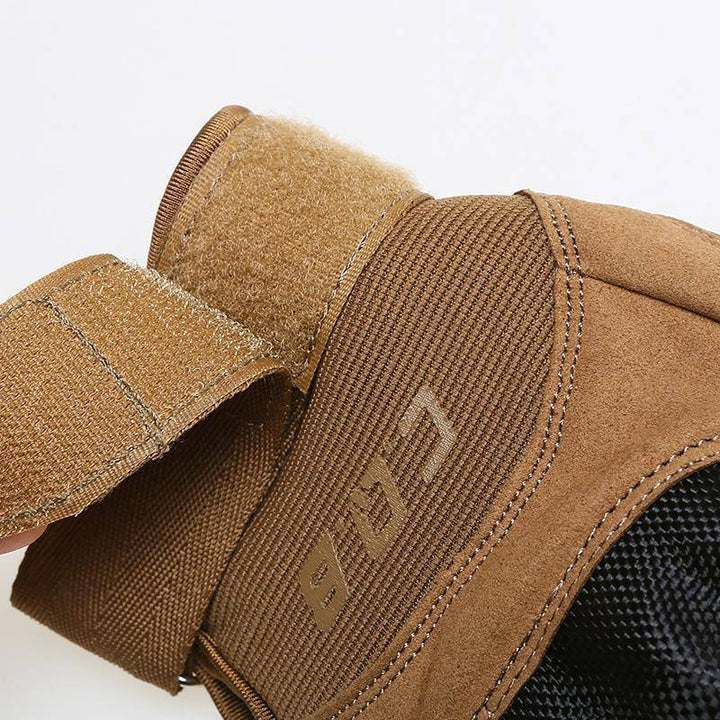 CQB men's tactical gloves in action, providing protection for hiking and outdoor adventures