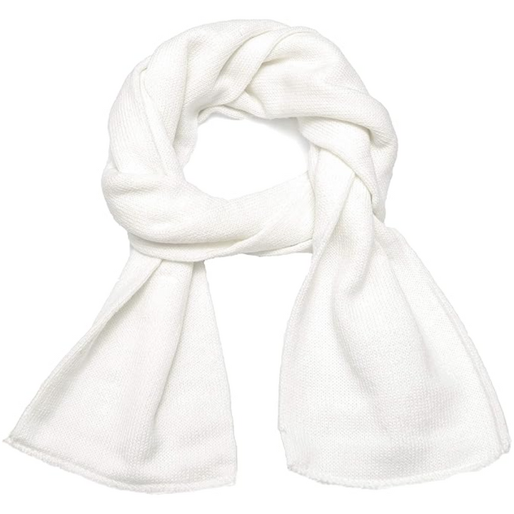 Men's double layer knit winter scarf, warm & cozy acrylic for cold weather.