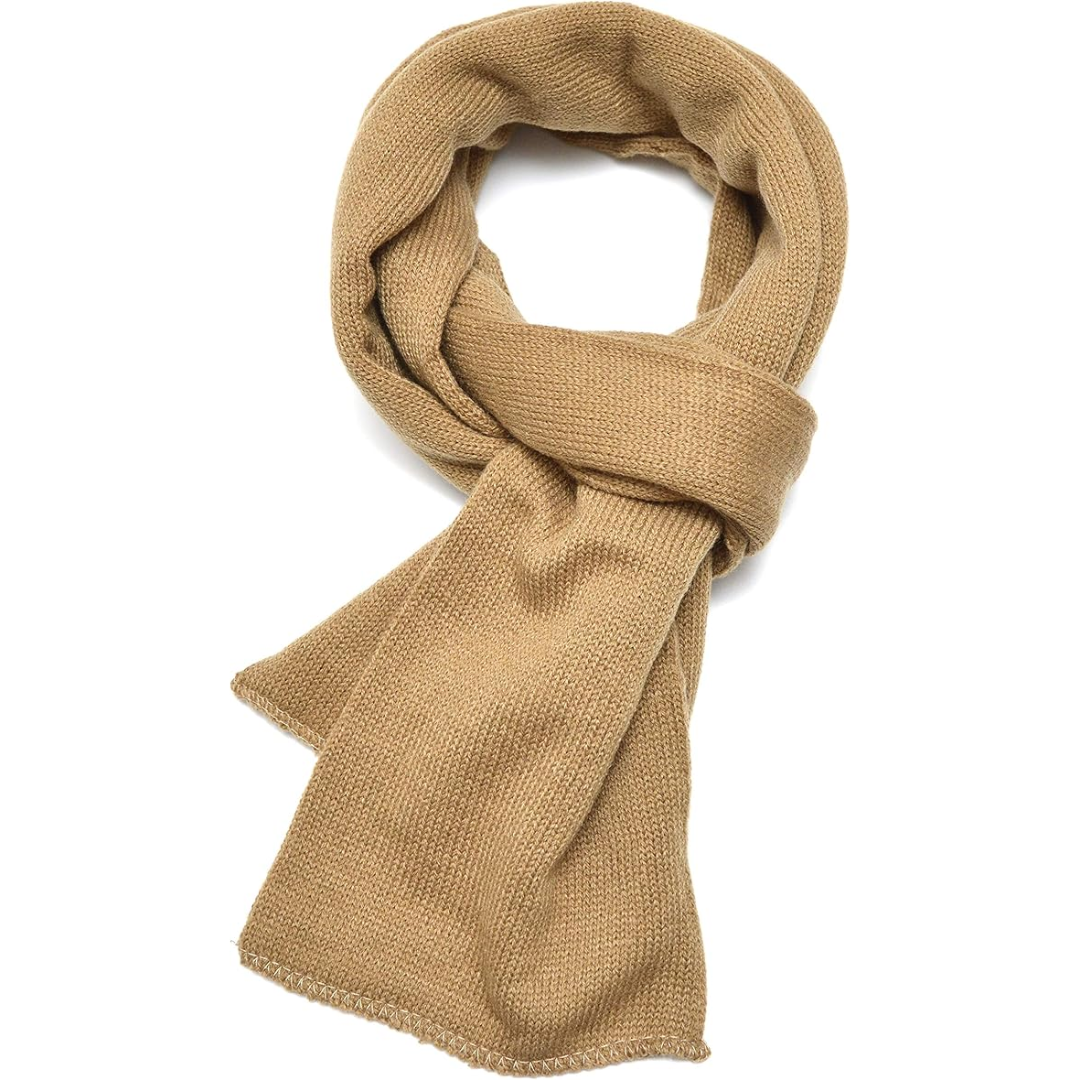 Men's warm double layer knit scarf, a cozy acrylic fashion accessory for winter.