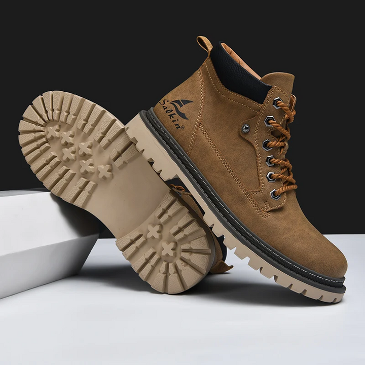Mens adventure ankle boots, built tough for hiking trails and versatile urban exploration.