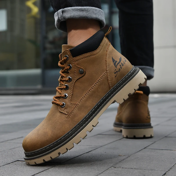 Comfortable men's durable ankle boots with excellent traction for all-day outdoor wear.