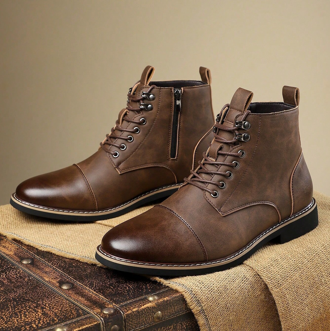 Versatile men's all-terrain boots, ideal for rugged outdoor activities and fashionable urban exploration.