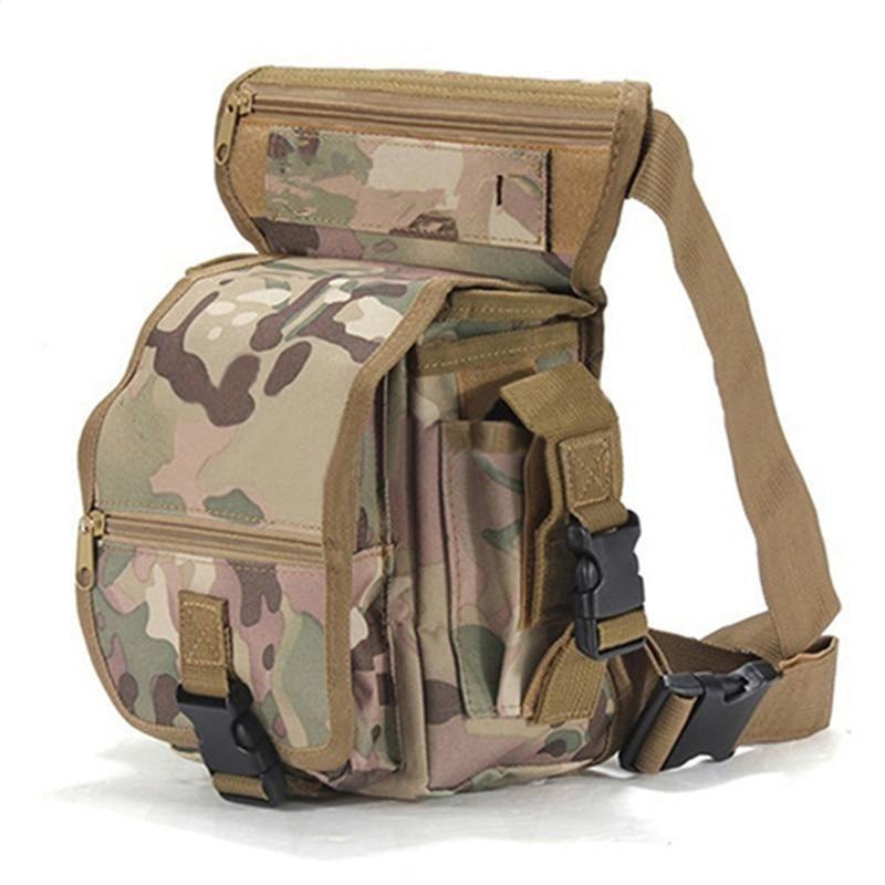 Men's durable tactical drop leg bag with multi-pockets, ideal for outdoor adventures.