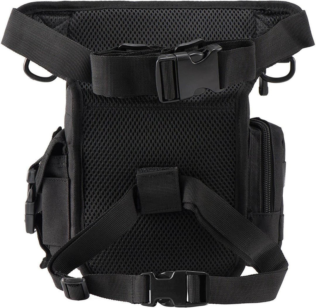 Tactical utility drop leg bag for men, durable construction and water-resistant fabric.