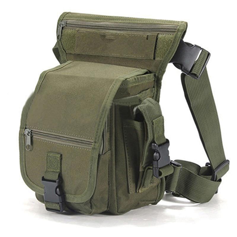 Men's tactical water-resistant leg bag, excellent for motorcycle & adventure storage.