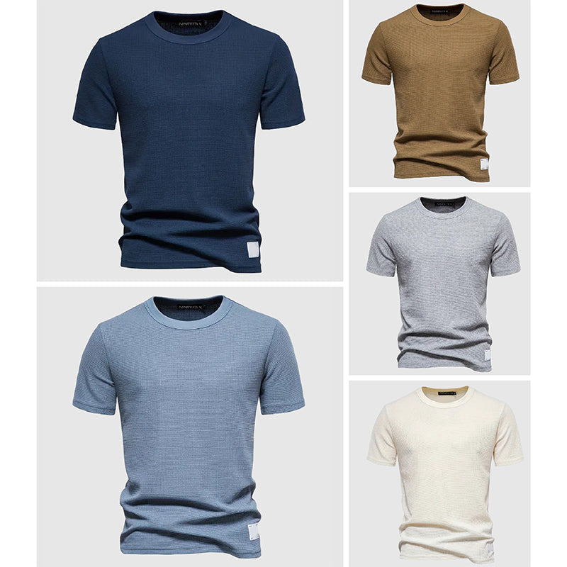 Modern fit men's tee, a stylish and comfortable short sleeve shirt for effortless everyday wear.