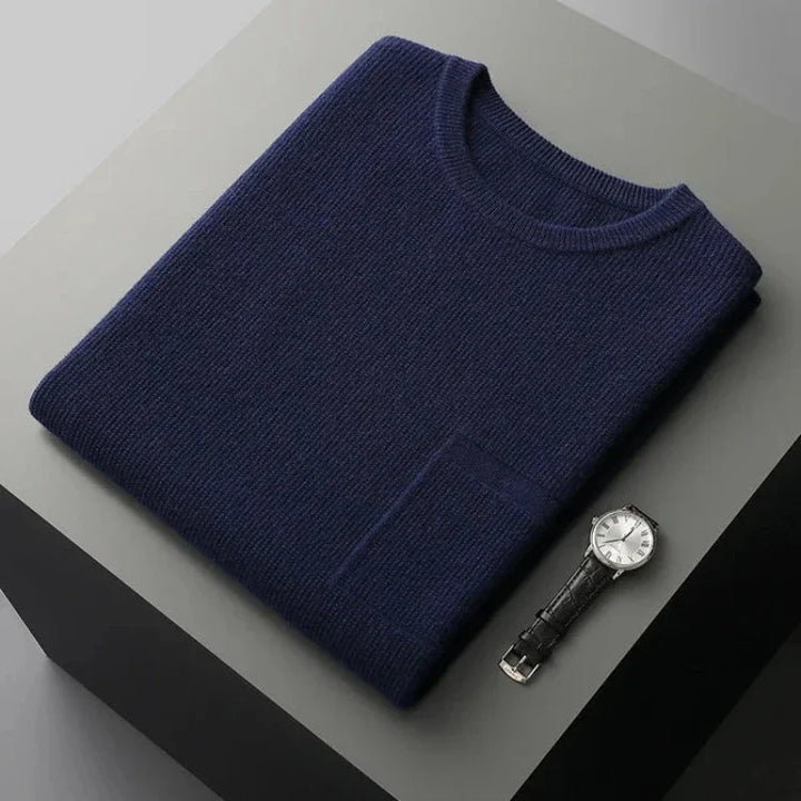 Versatile men's sleeveless sweater vest. Premium knitwear top for elegant layering, suitable for casual & smart fashion.