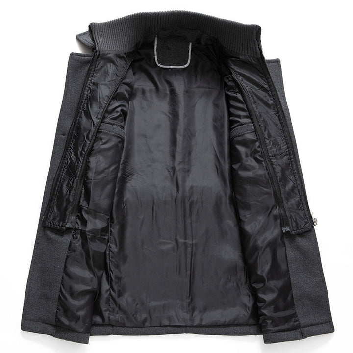 Premium men's elegant two-piece winter coat, ensuring layered warmth & sophisticated cold-weather comfort.