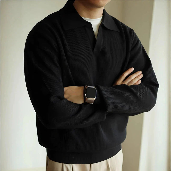 Men's Ellis Knit Polo. Breathable short-sleeve knit shirt, perfect for smart casual & everyday comfort.