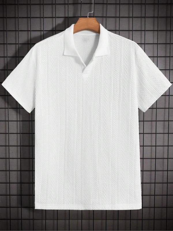 Men's Elora textured knit polo shirt in a smart casual style, perfect for summer comfort.