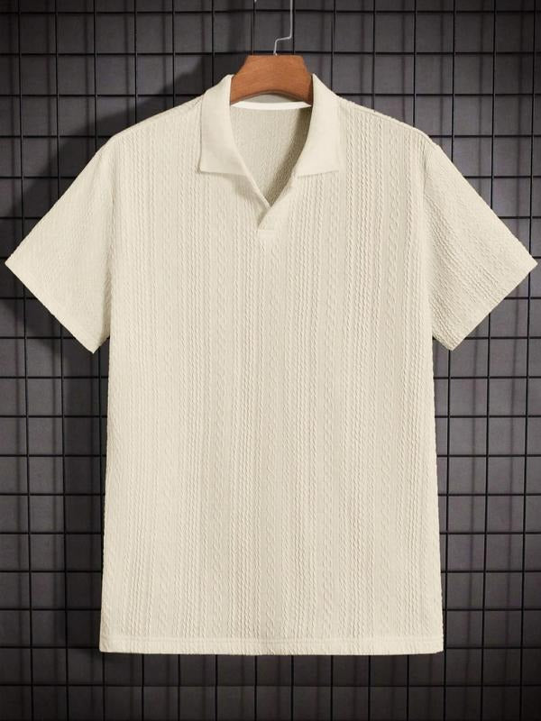 Comfort fit men's short sleeve Elora textured polo shirt for versatile smart casual summer fashion.