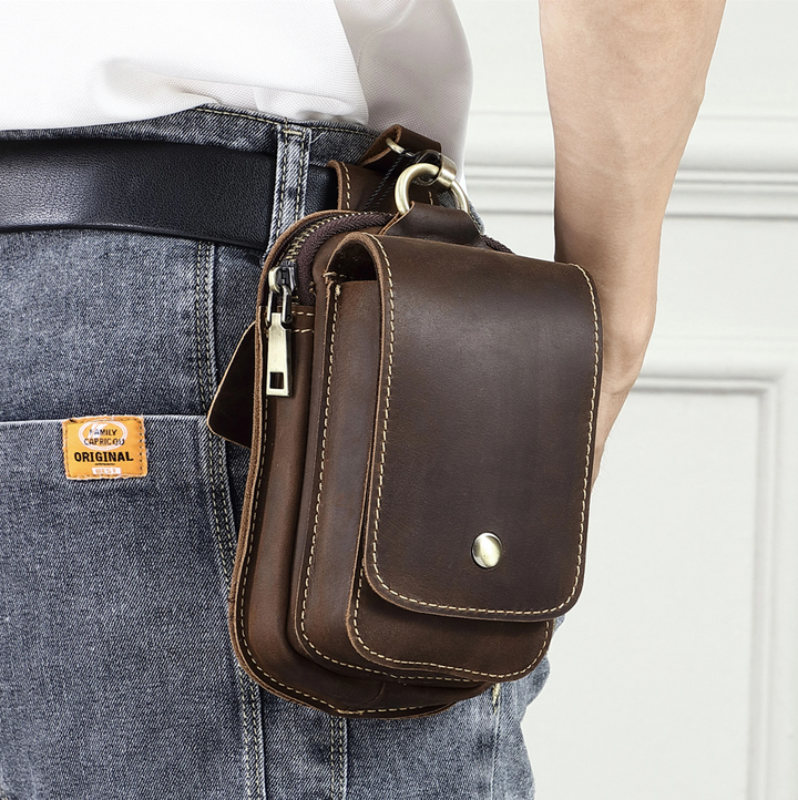 Men's Everyday Carry Organizer Pouch for secure storage of essentials; perfect travel or waist bag.