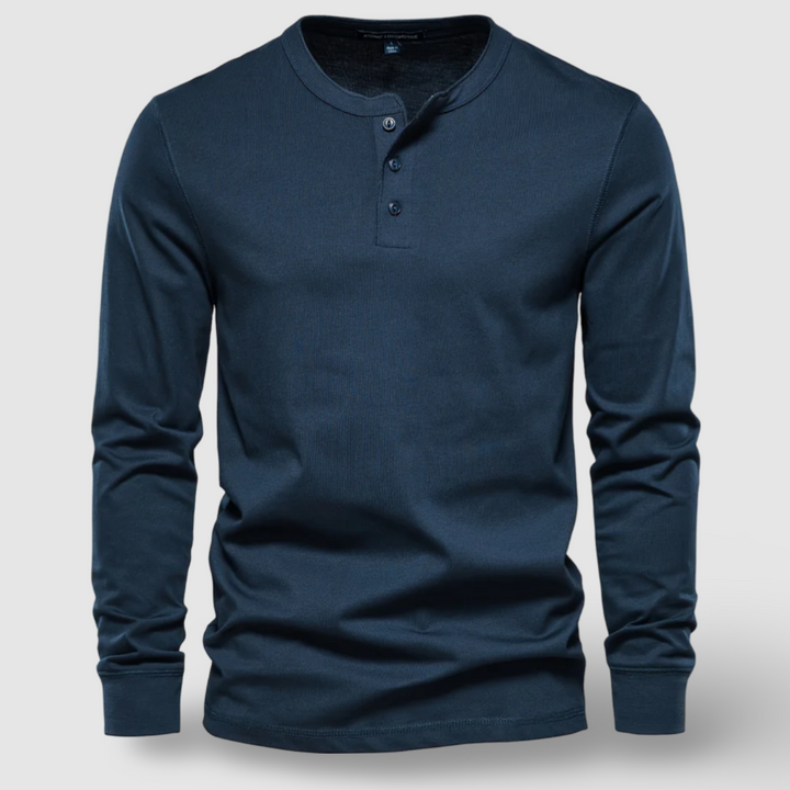 Men's everyday long sleeve henley shirt, a versatile casual top for men's fashion.