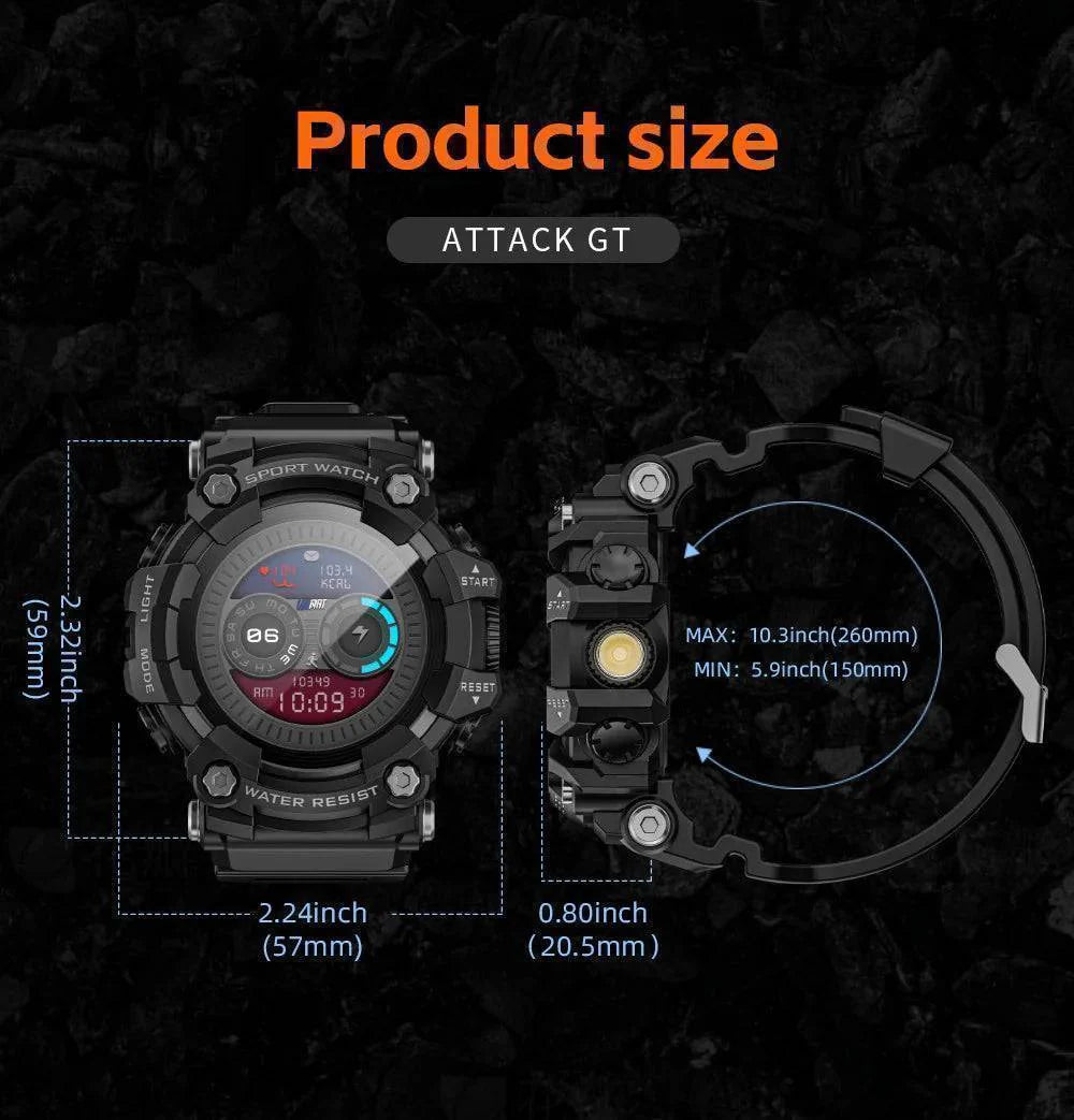 Close-up of men's smartwatch screen showing heart rate data and time, sleek design