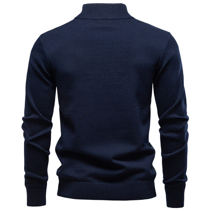 Comfortable men's pullover sweater with a stylish half-zip design. Florence series.