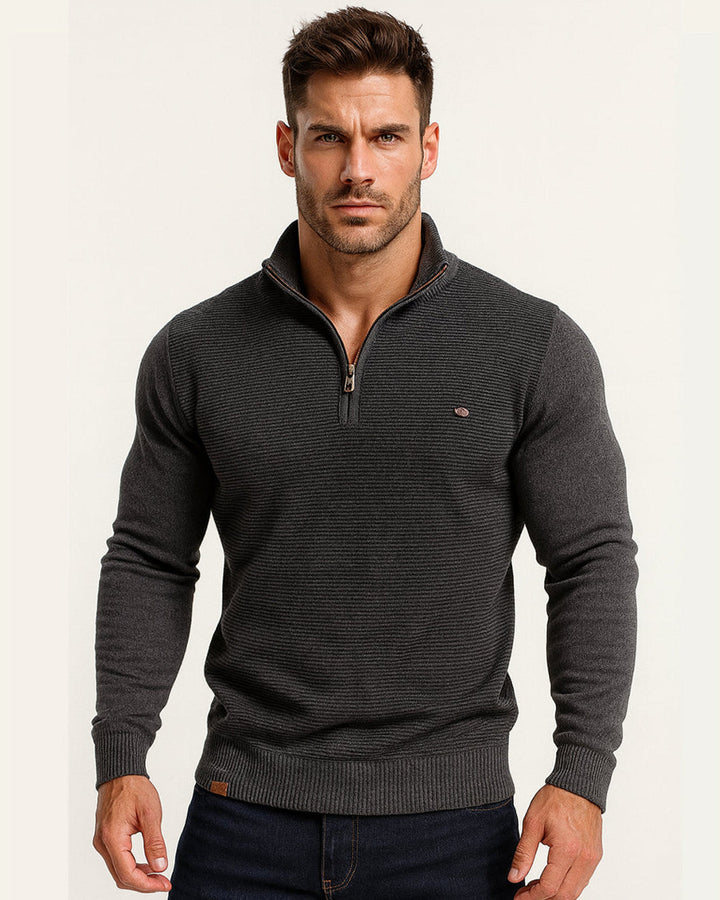 Men's Florence smart-casual sweater, a half-zip long sleeve pullover for men.