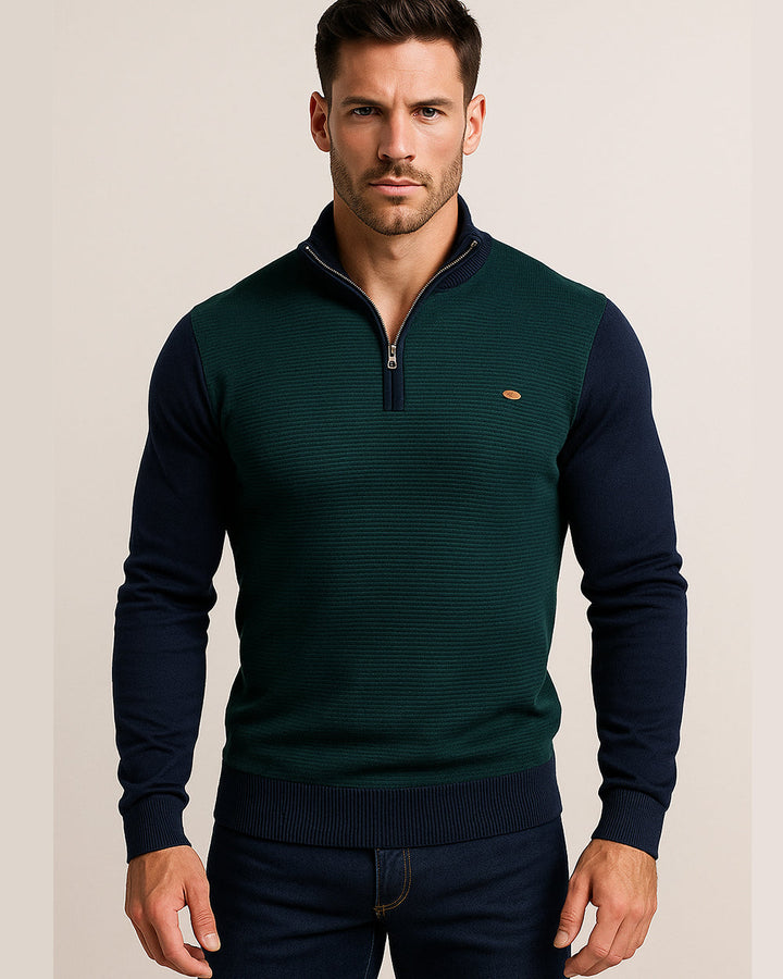 Casual men's long sleeve half-zip sweater, Florence pullover for everyday comfort.