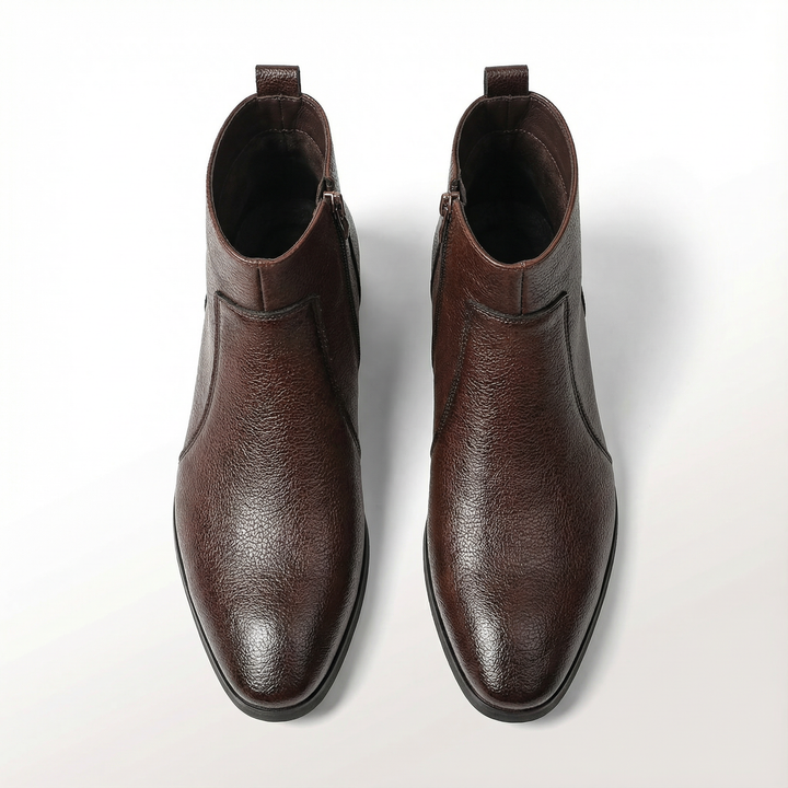Men's fall fashion full-grain leather ankle boots. Reliable and comfortable men's shoes for all-day wear.